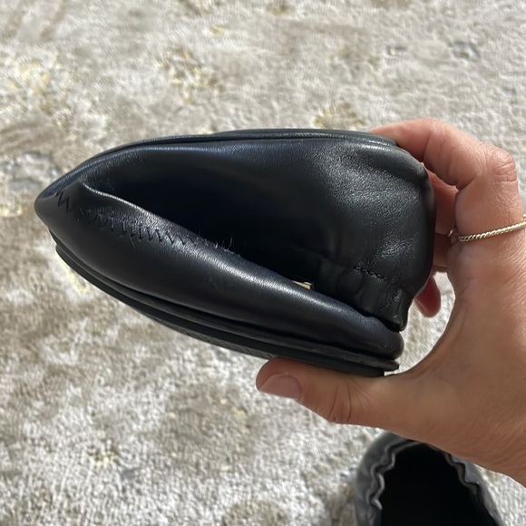 Tory Burch Black Minnie Travel Ballet Flats Gold Logo - Picture 8 of 9